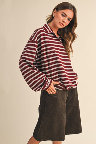 Burgundy Bubble Stripe