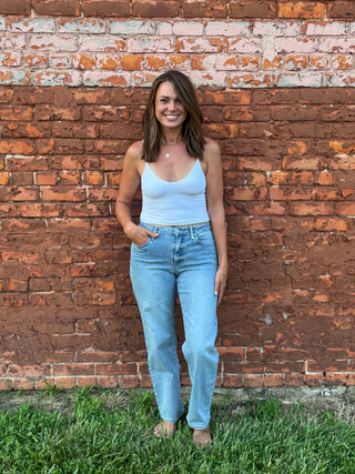 The Harper Bowed Straight Jeans