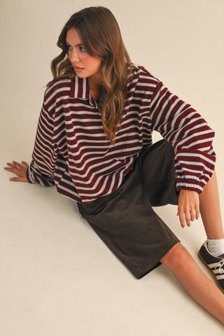 Burgundy Bubble Stripe