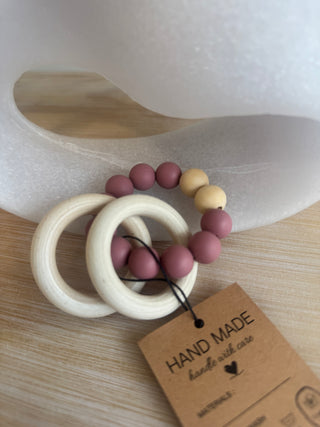 Handmade Silicone & Wood Teething Rings