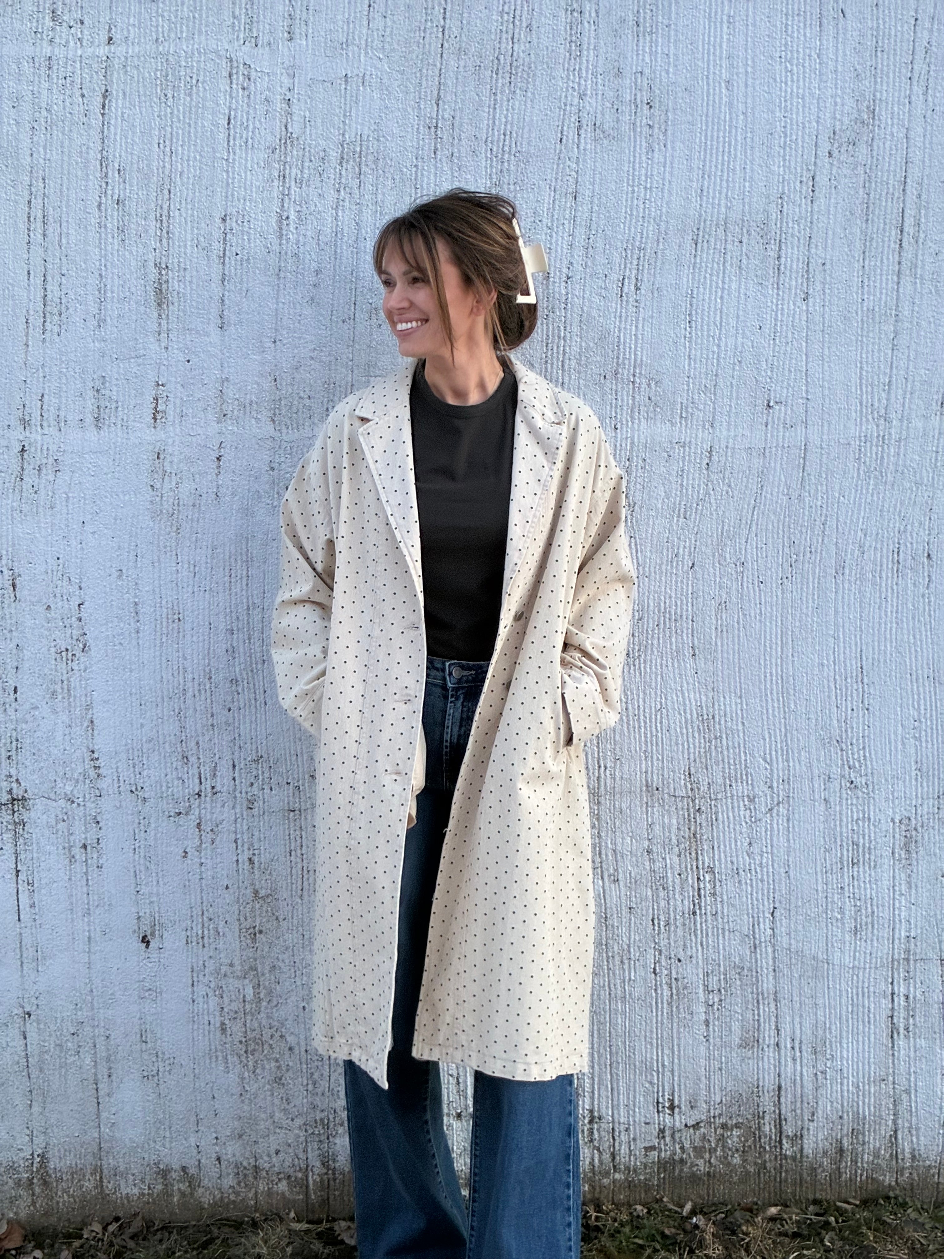 The Paris Dot Denim Trench