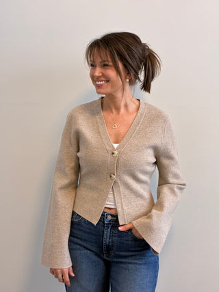 V-Neck Button Down Cardigan