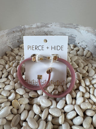 Rose + Gold Acrylic Hoop Earrings