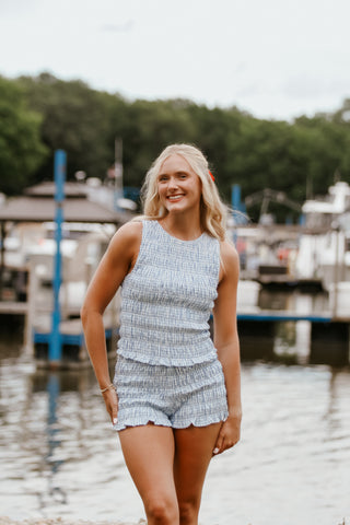 Nantucket Days Shirred Tank