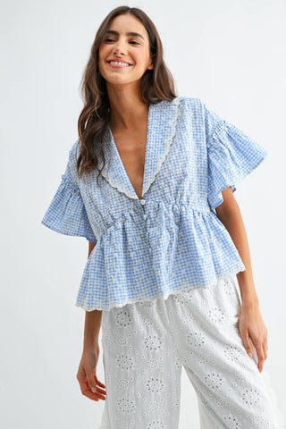 The Bluebell Breeze Peplum Top