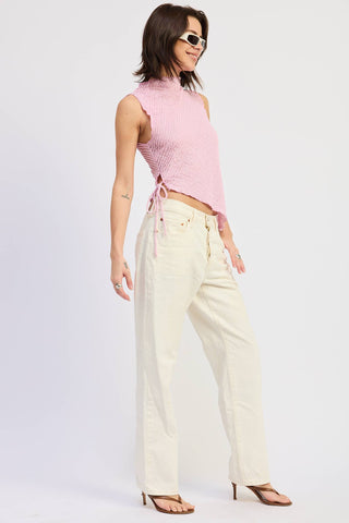 Blush Breeze Side-Tie Top