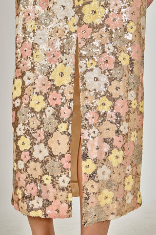 The Champagne Garden Sequin Midi