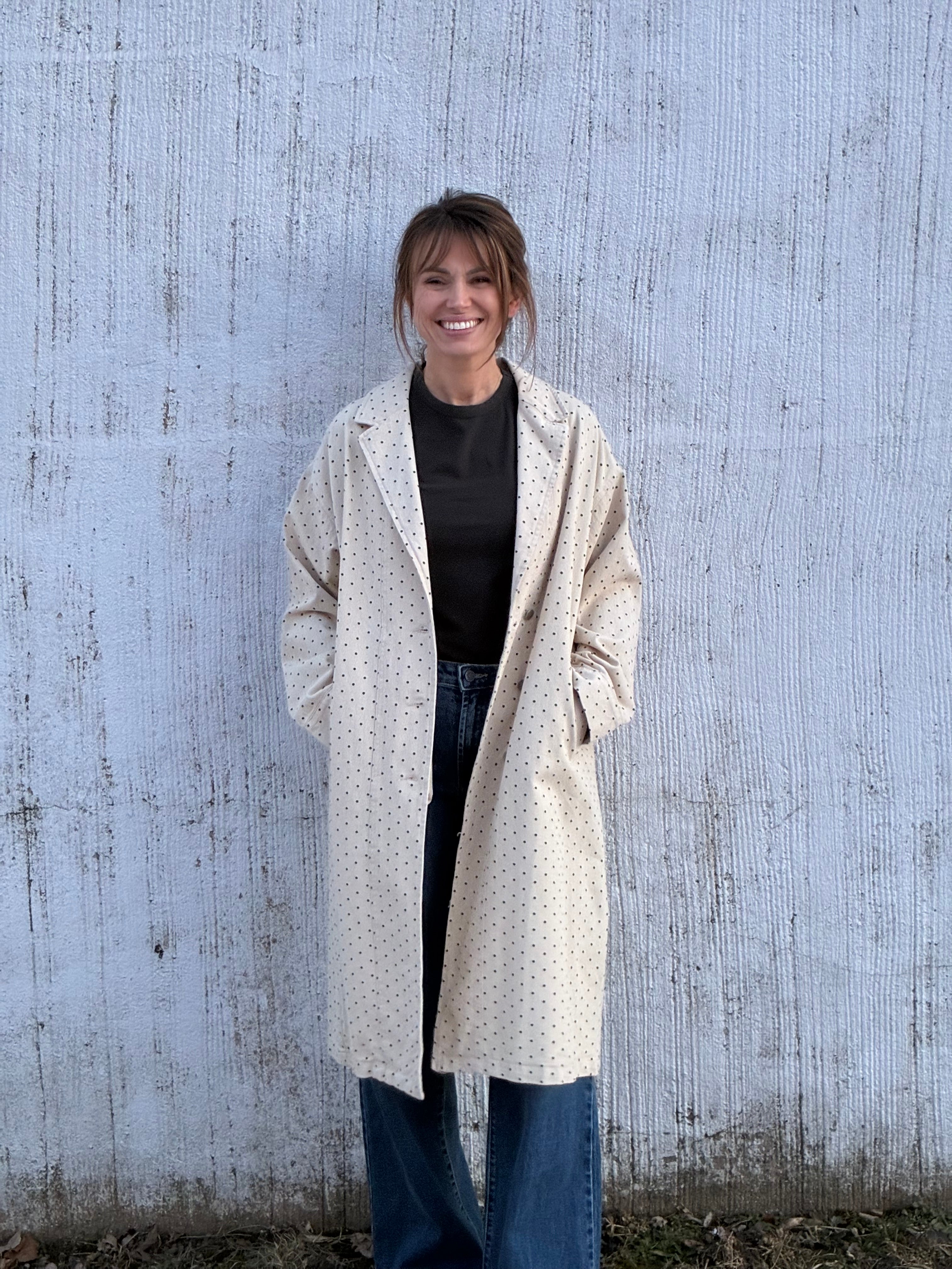 The Paris Dot Denim Trench