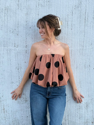 The Cocoa Dot Bubble Top