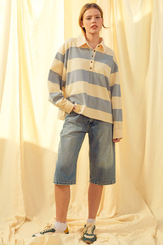 Harbor Haze Striped Knit Pullover