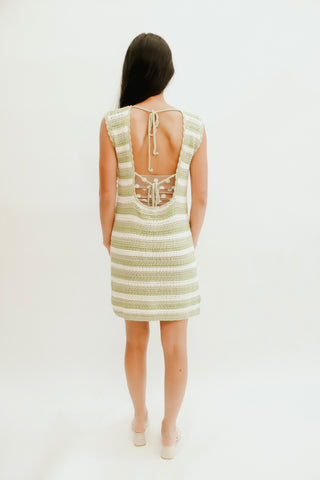 The Sage Escape Crochet Mini Dress