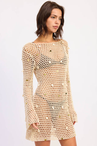 Seashell Soirée Crochet Cover-Up Dress