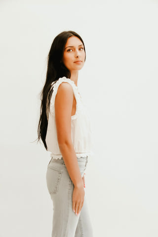 The Savannah Eyelet Tie Top