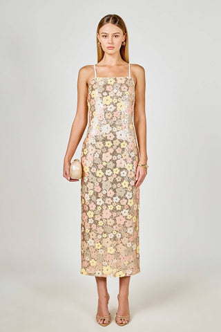 The Champagne Garden Sequin Midi