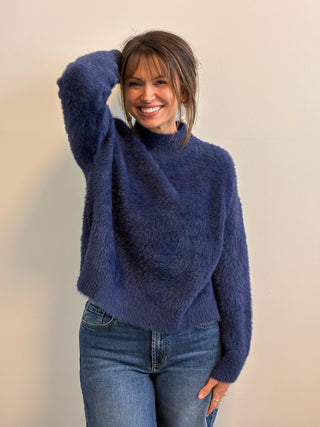 Fuzzy Mock Neck Sweater
