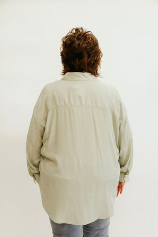 Sage Ease Oversized Button Down