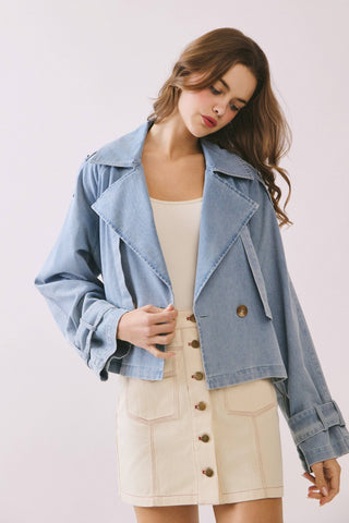The Haley Denim Cropped Jacket