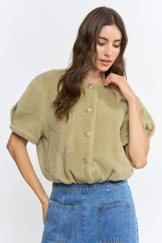 Olive Heirloom Cardigan