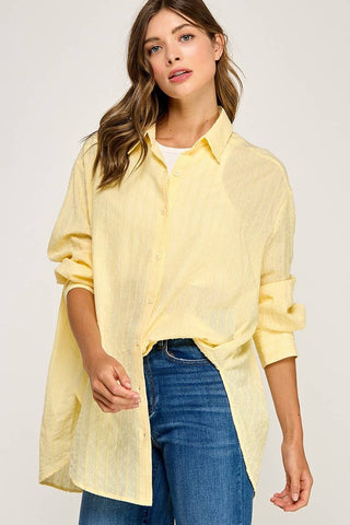 Butter Yellow Breeze Boyfriend Shirt