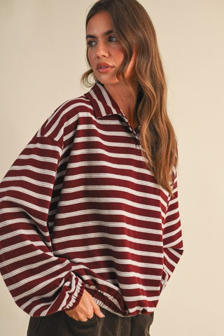 Burgundy Bubble Stripe