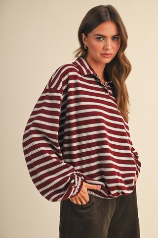 Burgundy Bubble Stripe