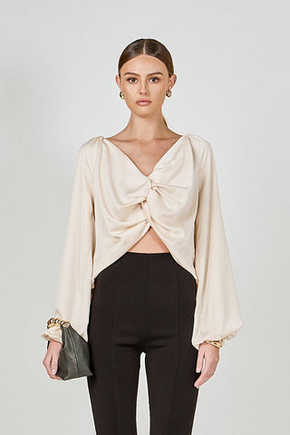 The Cream Puff Twist Top