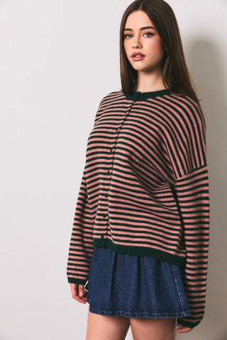 Rose Stripe Cardigan