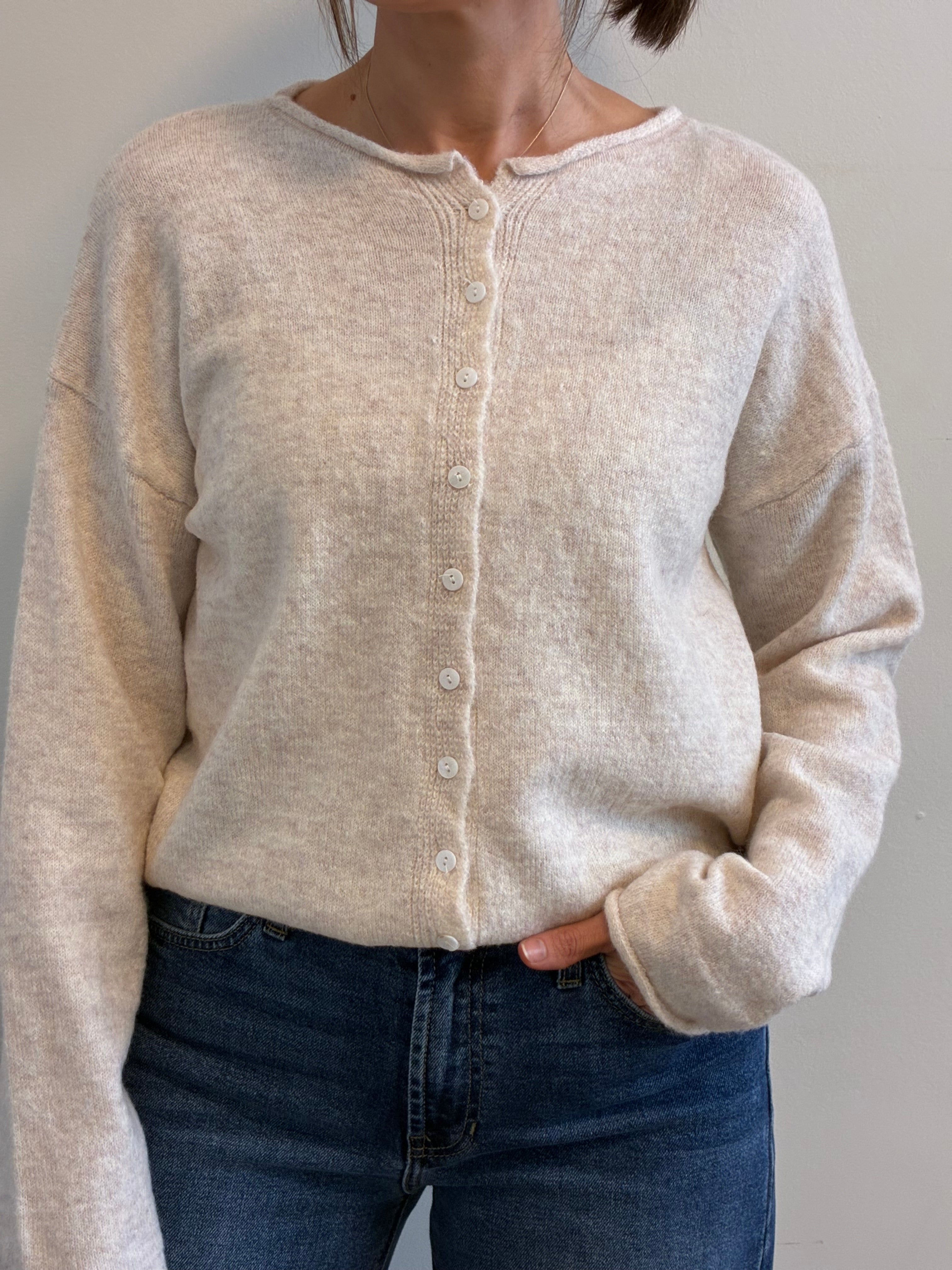 The Oat Milk Button Cardigan