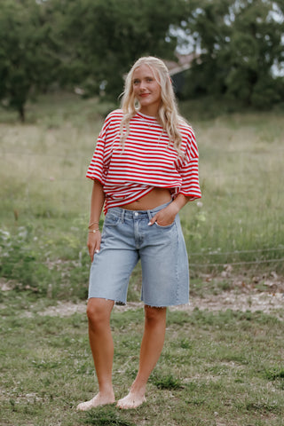 Red, White & You Stripe Tee