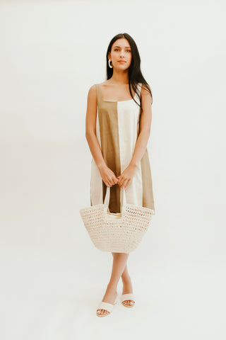 Olive Ease Colorblock Mini Dress