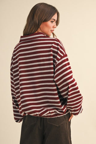 Burgundy Bubble Stripe