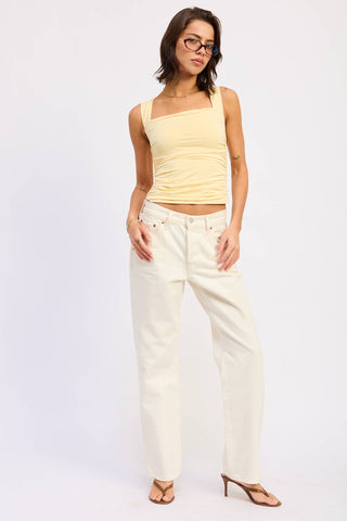 Honeydew Shirred Knit Tank