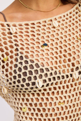 Seashell Soirée Crochet Cover-Up Dress