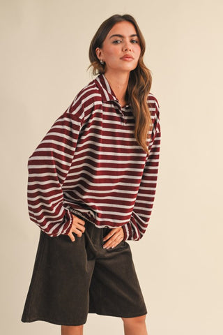 Burgundy Bubble Stripe