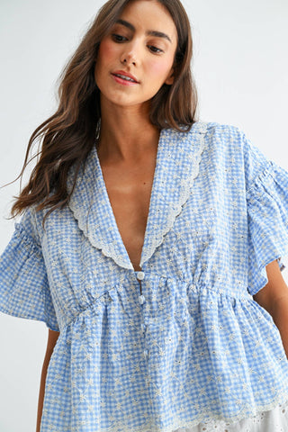 The Bluebell Breeze Peplum Top