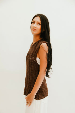 Salt Air Crochet Knit Top