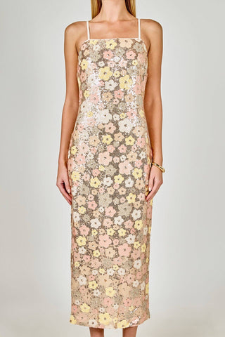 The Champagne Garden Sequin Midi