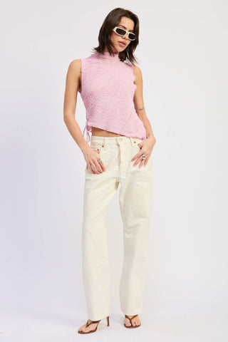 Blush Breeze Side-Tie Top
