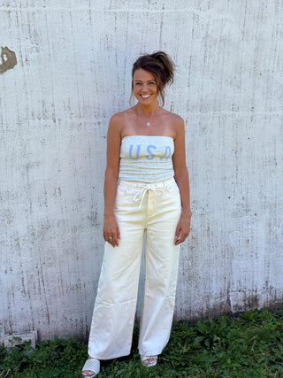 The Hampton Drawstring Denim Pants