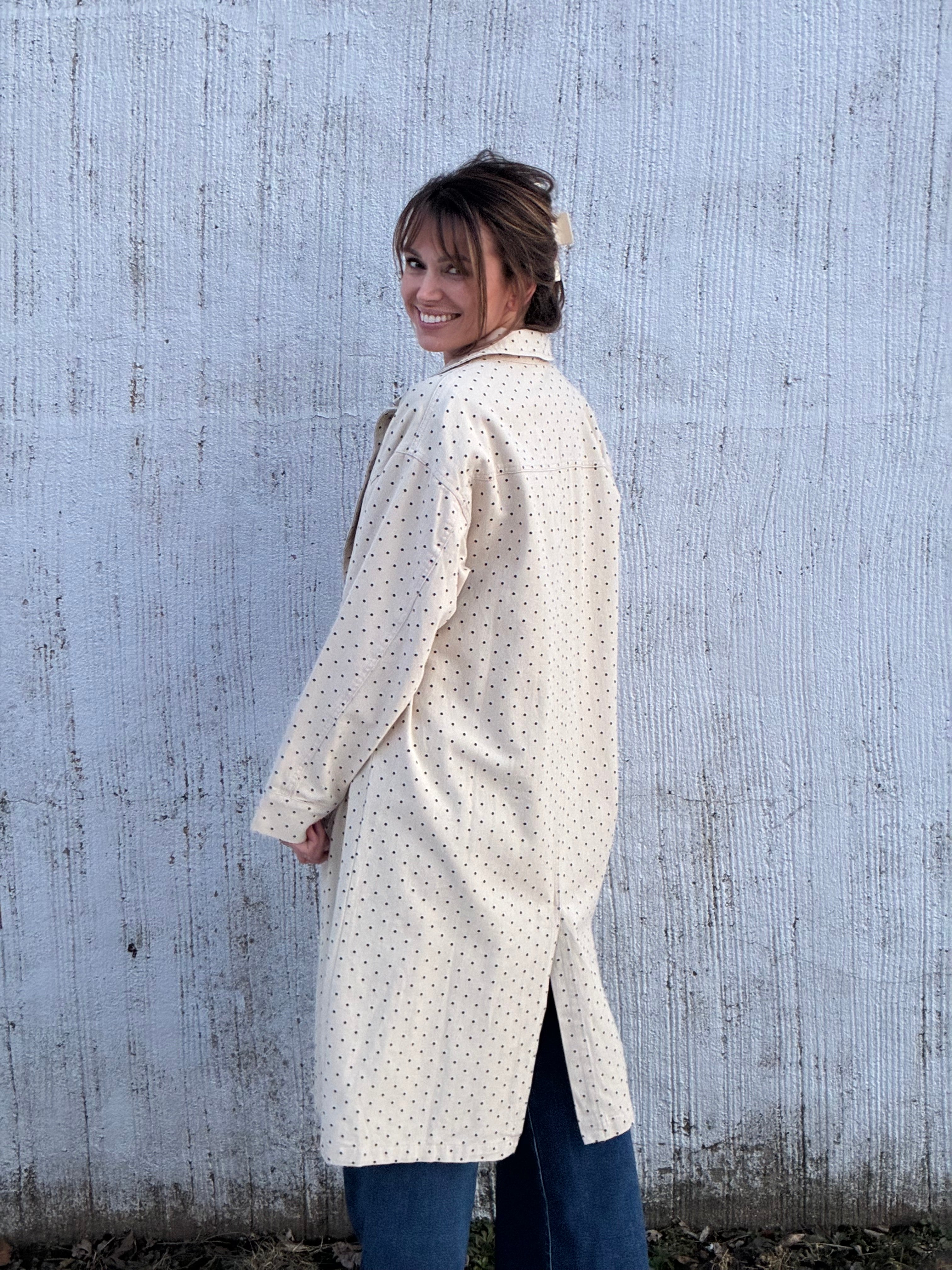 The Paris Dot Denim Trench