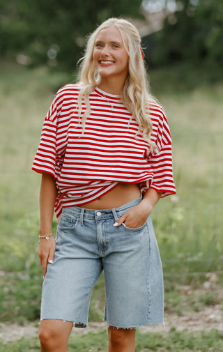 Red, White & You Stripe Tee