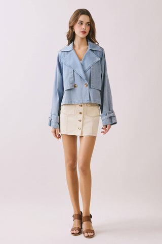 The Haley Denim Cropped Jacket