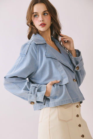 The Haley Denim Cropped Jacket