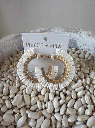 The Ivory Breeze Raffia Hoops