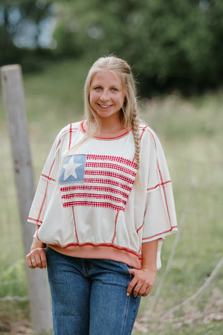 Freedom Stitch Oversized Top