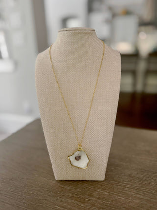 Oyster Shell Pendant Necklace - Gold Filled