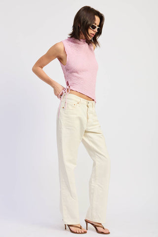 Blush Breeze Side-Tie Top