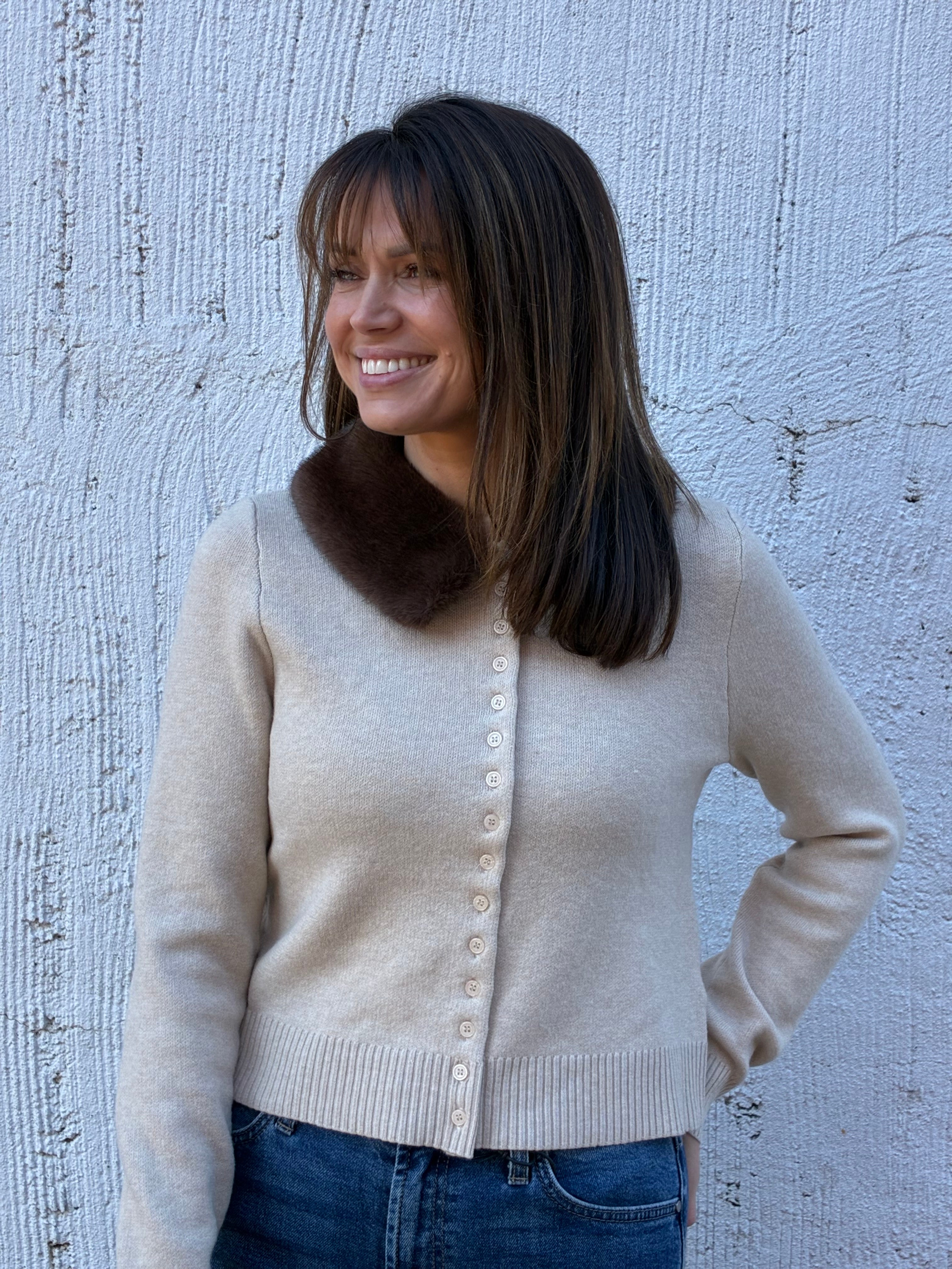 The Fireside Fur Collar Cardigan