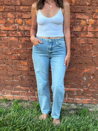 The Harper Bowed Straight Jeans