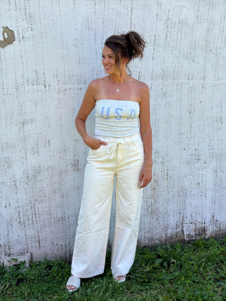 The Hampton Drawstring Denim Pants